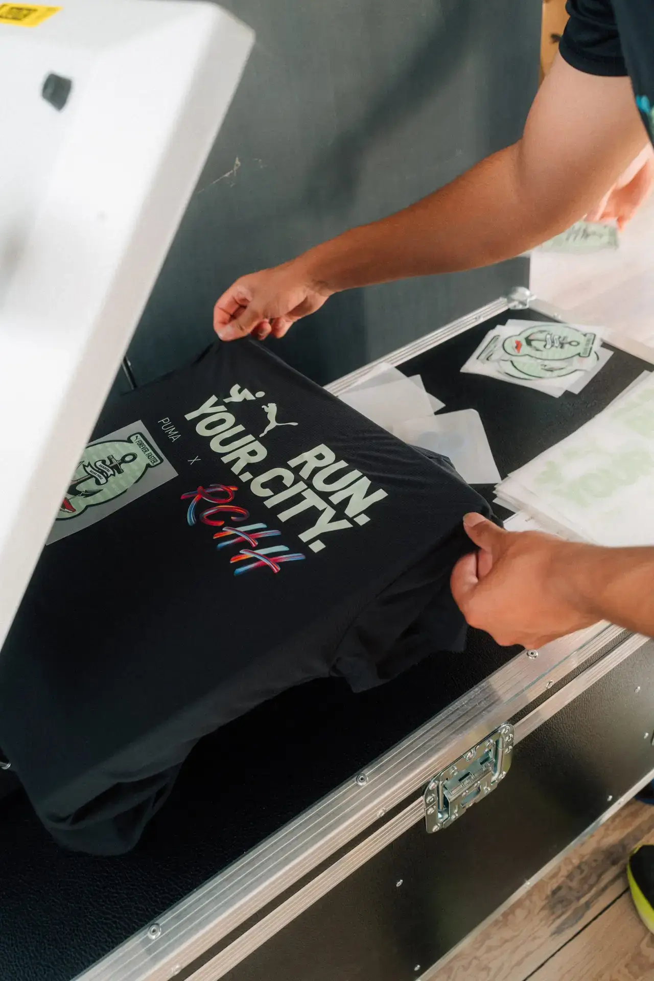 Bedrucken von T-Shirts für das Sport-Event von Puma